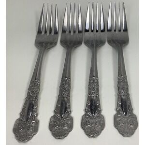 4 Reed & Barton 18/10 Stainless Flatware RENAISSANCE Salad Forks